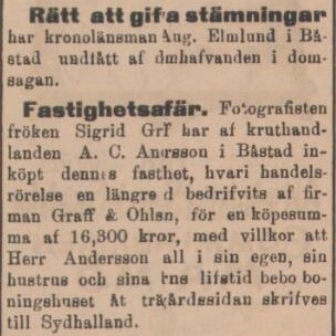 SYDHALLAND – 18 januari 1902