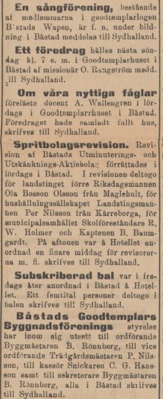 SYDHALLAND – 21 januari 1902