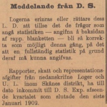 SKÅNING – 14 februari 1902