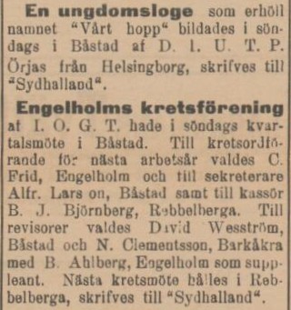 SYDHALLAND – 13 maj 1902