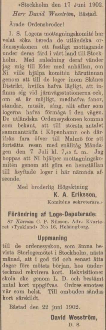 SKÅNING – 27 juni 1902 (forts.)